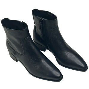 COLE HAAN Naia Black Leather Ankle Boots Womens Size 8B Side Zip New $200 A